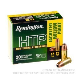 20 Rounds of 9mm +P Ammo by Remington HTP - 115gr JHP