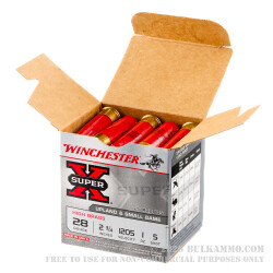 250 Rounds of 28ga Ammo by Winchester Super-X - 1 ounce #5 shot