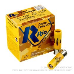250 Rounds of 20ga Ammo by Rio Royal Star - 7/8 ounce rifled slug
