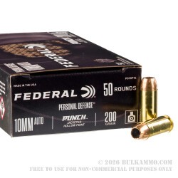 500 Rounds of 10mm Ammo by Federal Punch - 200gr JHP