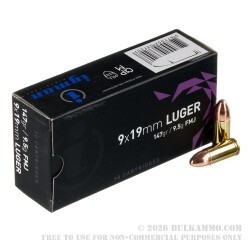 50 Rounds of 9mm Ammo by Igman - 147gr FMJ