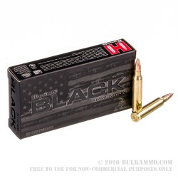 20 Rounds of .223 Ammo by Hornady BLACK - 62gr FMJ