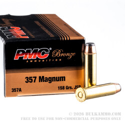 50 Rounds of .357 Mag Ammo by PMC - 158gr JSP