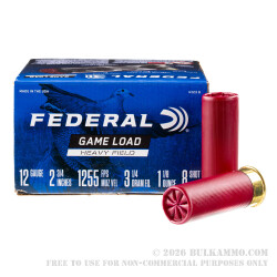 25 Rounds of 12ga Ammo by Federal Game-Shok - 2-3/4" 1 1/8 ounce #8 shot
