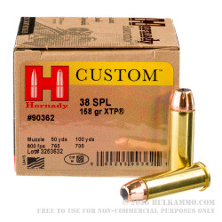 25 Rounds of .38 Spl Ammo by Hornady - 158gr JHP