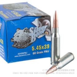 750 Rounds of 5.45x39mm Ammo by Silver Bear - 60gr FMJ 750 Rounds of 5.45x39mm Ammo by Silver Bear - 60gr FMJ