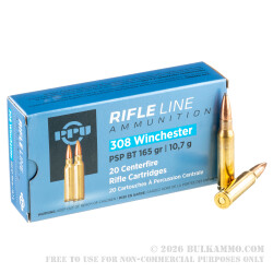 500  Rounds of .308 Win Ammo by Prvi Partizan - 165gr PSP