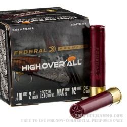 25 Rounds of .410 Ammo by Federal High Over All - 1/2 ounce #8 1/2 shot
