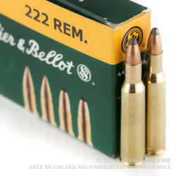 20 Rounds of .222 Rem Ammo by Sellier & Bellot - 50gr SP 20 Rounds of .222 Rem Ammo by Sellier & Bellot - 50gr SP