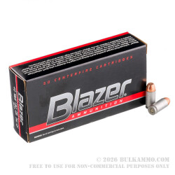 50 Rounds of .40 S&W Ammo by Blazer - 180gr TMJ