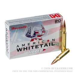 20 Rounds of 30-06 Springfield Ammo by Hornady American Whitetail Tipped - 165gr SST