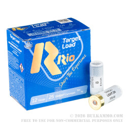 250 Rounds of 12ga Ammo by Rio Target Load Light - 7/8 ounce #8 shot