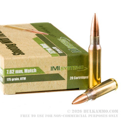 20 Rounds of 7.62x51 Ammo by IMI - 175gr OTM 20 Rounds of 7.62x51 Ammo by IMI - 175gr OTM