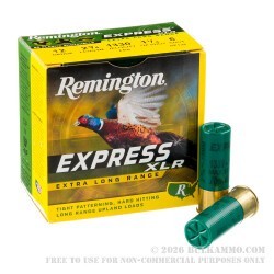 25 Rounds of 12ga Ammo by Remington Express XLR - 1-1/4 ounce #6 shot