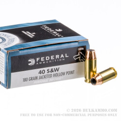 500  Rounds of .40 S&W Ammo by Federal - 180gr JHP