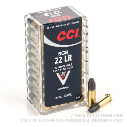 50 Rounds of .22 LR Ammo by CCI - 40gr LFN 50 Rounds of .22 LR Ammo by CCI - 40gr LFN