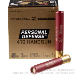 200 Rounds of .410 3" Ammo by Federal Self Defense - #4 Buckshot