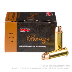 500 Rounds of .44 Mag Ammo by PMC Bronze - 240gr TCSP