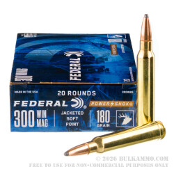 200 Rounds of .300 Win Mag Ammo by Federal - Speer Hot-Cor 180gr SP
