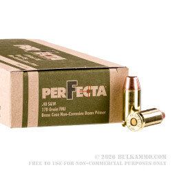 1000 Rounds of .40 S&W Ammo by Fiocchi Perfecta - 170gr FMJ 1000 Rounds of .40 S&W Ammo by Fiocchi Perfecta - 170gr FMJ
