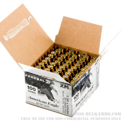 100 Rounds of 5.56x45 Ammo by Federal American Eagle - 55gr FMJ XM193 100 Rounds of 5.56x45 Ammo by Federal American Eagle - 55gr FMJ XM193