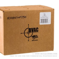 250 Rounds of .308 Win Ammo by BVAC Remanufactured - 147gr FMJ