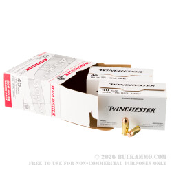 200 Rounds of .40 S&W Ammo by Winchester - 165gr FMJ