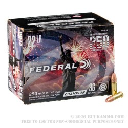 250 Rounds of .22 LR Ammo by Federal 250th Anniversary USA - 36gr CPHP
