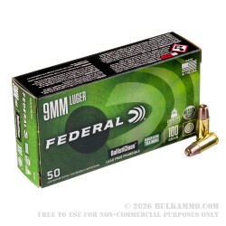 50 Rounds of 9mm Ammo by Federal BallistiClean RHT - 100gr Frangible
