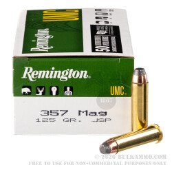 500 Rounds of .357 Mag Ammo by Remington - 125gr JSP