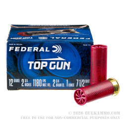 25 Rounds of 12ga Ammo by Federal - Top Gun - 1 ounce #7 1/2 lead shot