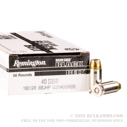 50 Rounds of .40 S&W Ammo by Remington - 180gr JHP 50 Rounds of .40 S&W Ammo by Remington - 180gr JHP