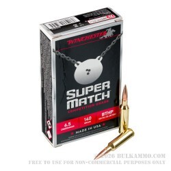 20 Rounds of 6.5 Creedmoor Ammo by Winchester Super Match - 140gr HPBT
