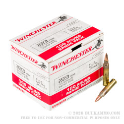 100 Rounds of .223 Ammo by Winchester - 55gr FMJ 100 Rounds of .223 Ammo by Winchester - 55gr FMJ