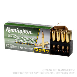20 Rounds of .308 Win Ammo by Remington - 165gr Scirocco Bonded