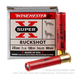 5 Rounds of .410 Ammo by Winchester - 2-1/2" 000 Buck