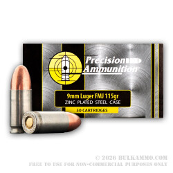 500  Rounds of 9mm Ammo by MFS - 115gr FMJ