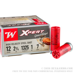 250 Rounds of 12ga Ammo by Winchester Xpert - 1 ounce #7 Shot (Steel) 250 Rounds of 12ga Ammo by Winchester Xpert - 1 ounce #7 Shot (Steel)