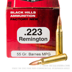 50 Rounds of .223 Ammo by Black Hills Ammunition - 55gr TSX