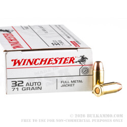 50 Rounds of .32 ACP Ammo by Winchester - 71gr FMJ