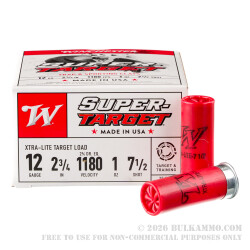 25 Rounds of 12ga 2-3/4" Ammo by Winchester Super Target -  #7 1/2 shot
