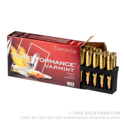 20 Rounds of .222 Rem Ammo by Hornady Superformance - 50gr V-Max