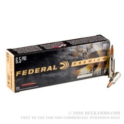 20 Rounds of 6.5 PRC Ammo by Federal - 120gr Trophy Copper