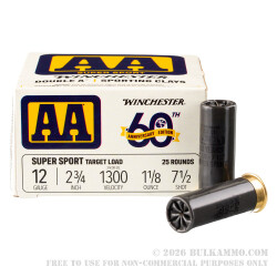 250 Rounds of 12ga Ammo by Winchester AA Sporting Clay - 1 1/8 ounce #7 1/2 shot