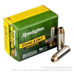 20 Rounds of .45 Long-Colt Ammo by Remington Core-Lokt - 237gr JHP