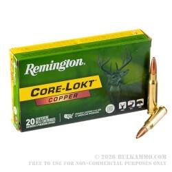 20 Rounds of .308 Win Ammo by Remington Core-Lokt Copper - 150gr SCHP