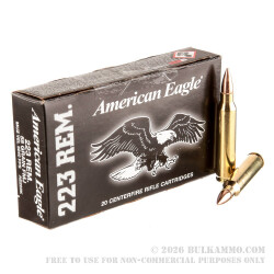 500 Rounds of .223 Ammo by Federal American Eagle - 55gr FMJ 500 Rounds of .223 Ammo by Federal American Eagle - 55gr FMJ