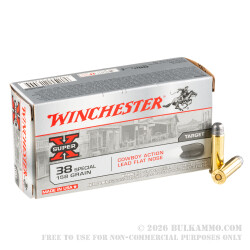 50 Rounds of .38 Spl Ammo by Winchester Super-X - 158gr LFN