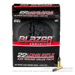 5250 Rounds of .22 LR Ammo by Blazer - 38gr LRN