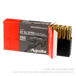 20 Rounds of 30-06 Springfield Ammo by Aguila - 150gr SP